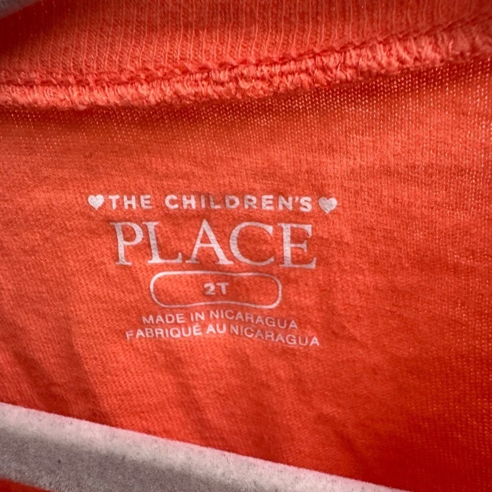 The Children’s Place 2T Girls Orange Nana’s Girl Short Sleeve Top Blouse